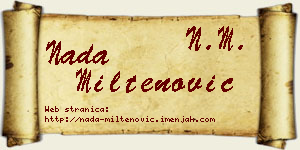Nada Miltenović vizit kartica